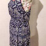 Forever 21 Navy Blue White Aztec Tribal Print Loose Dress Photo 1