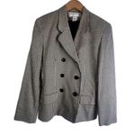 Rena Rowan for Saville Houndstooth Wool Blend Double Breasted Blazer Size 4 Photo 0