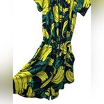 Black Label  Tropical Banana Print Shorts Romper Photo 2