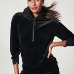 Spanx Black Velvet Half Zip Pullover Long Sleeve Jacket, Women’s Large NWT Photo 0