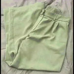 Funyyzo Pants Women High Rise Trousers Green Flare Wide Leg Dress Size L Size L Photo 1