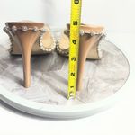 Steve Madden  Zaylee Clear Rhinestone Mule Heels Nude Size 8.5M Square Toe Photo 3