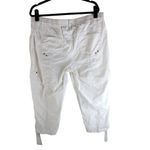  Amelia Crop Cargo Pants Pockets Cotton Stretch White XL/16 (Chicos 3) Photo 1