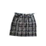 J CREW Black Boucle Silk Cotton Blend Skirt Size 00 Photo 2