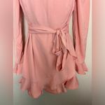 superdown NWT REVOLVE Khloe Peachy Pink Ruffle Tie Waist Flare Sleeve Dress S Photo 2