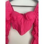 Majorelle Tawny Corset Coquette Milk Maid Puff Sleeve Crop Top Hot Pink Barbie S Photo 1