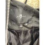 7 For All Mankind Black Puffer Coat Faux Fur Hood Thermal Insulation Size S Photo 1