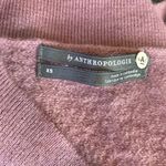 Anthropologie Rose Pink Long Sleeve Knit Cropped Oversized V Neck Sweater XS Photo 3