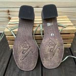 Free People Soft Sage Green Leather Gladiator Sandals w/ Block Heel Photo 5