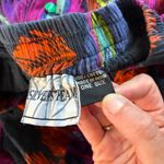 Vintage Bohemian Tiered Cotton Peacock Feather Print Maxi Skirt OS Art Hippie Black Size M Photo 4