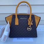 Michael Kors MK SM Avril Top-Zip Satchel | Purse | Handbag - Marigold Photo 1