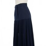 Rokh Navy Pleated Sheer Tight Skirt Women's Size 38 Fashion Dress Blue Photo 2