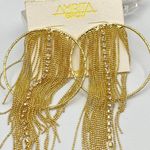 Amrita Singh  Gold Chain Fringe Austrian Crystal Statement Earrings Photo 1