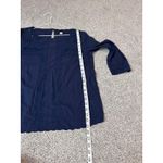 Brooks Brothers  Navy Blue Eyelet 3/4 Sleeve Top Blouse Women's‎ Size 8 Photo 4