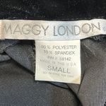 Maggy London Vtg Black Velvet Maxi Dress Small High Mock Neck Empire Waist Whimsigoth Holiday Photo 2
