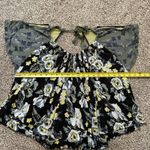 Free People  black, yellow & blue floral cold shoulder top size M Photo 9