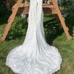 Maggie Sottero Chesney Lace Trumpet Wedding Dress Size 6 White Photo 2