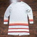 Apt. 9  • striped coatigan sweater grey orange cardigan duster longline open Photo 8