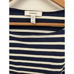 Spanx Striped Long Sleeve Boat Neck Top Navy Cream Plus Size 2X Photo 1