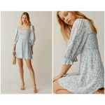 Reformation 💕💕 Zaria Mini Dress ~ Sofie Light Blue Floral Print Medium M Photo 1