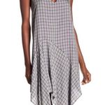 NSR Black Alyson Asymmetrical Sharkbite Hem Plaid Dress Photo 0