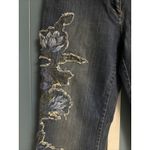 Vtg Y2K INC International Concepts Denim Floral Embellished Jeans Sz 10 Relaxed Blue Photo 2