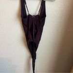 Free People Dark Purple Lace Back Bodysuit Photo 5
