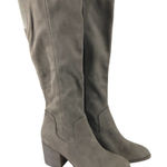 Abound  Womens Boots Faux Suede Zipper Block Heel Gray Size 9 Photo 0