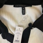 White House | Black Market Petite Black + White Colorblock Cardigan Photo 6