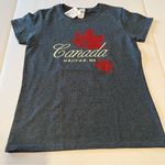 Gildan Canada Halifax NS Women Size Medium Grey Gray Maple Leaf Short Sleeve Shirt NEW Photo 0