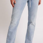 One Teaspoon NWT  Truckers Jeans Size 26 Lace Up Mid Rise Straight Leg Light Wash Photo 0