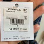 O'Neill Plaid Blue and Tan Women’s Flannel Photo 4