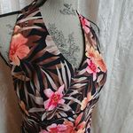 AB Studio  Tropical Palm Flower Halter Dress Photo 1
