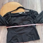 Vince  Black‎ Square neck puff sleeve blouse zipper back women’s size 4 Photo 5