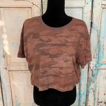 Wild Fable Women’s Short Sleeve Crew Neck Brown Camo Crop Top Size XL Photo 0