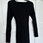 Good American Black Bodycon Belted Sweater Dress Photo 5
