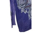 Chico's Women's Sweater Paisley Thin Knit Gem Beaded Long Cardigan Purple Sz. 1 Photo 7
