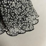 EXPRESS Skirt Silk Chiffon Mini Floral Print Black White Size 8 Women Waistband Photo 6