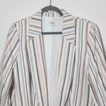 Bar III  Open Front Striped Linen Blend Blazer Size 1X Photo 2