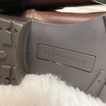 H by Halston  Caroline Brown Leather Ankle Boot Faux Fur Size 7 Photo 6