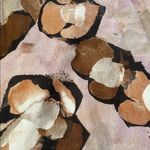 Pure by Ulla Popken Organic Cotton Button Down Shirt Asymmetrical Marbled 28/30 Brown Photo 11