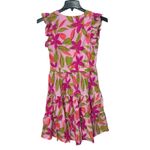Taylor Women'S Pink/Multi Floral Tiered Flutter Sleeve Dress Size‎ M Pockets Pink Size M Photo 3