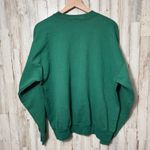 Vintage 90s Grandma Cottage Green Cat Bird Embroidered Crewneck Sweatshirt XL Photo 3