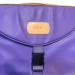 Jon Hart 15ā Purple padded canvas laptop case with handle and leather trim Photo 3