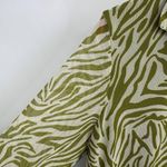 Joie  Button Front Shirt Womens Medium Green White Zebra Print Fairy Layered Photo 7