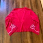Tommy Hilfiger  cardigan Large Hot pink Fushia bell sleeve embroidered design Photo 5
