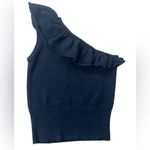 Feller NWT Odette One Shoulder Ruffle Sweater Sleeveless Sweater Top Black Size XS Photo 1