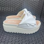 Shellys London White Leather Platform Bow Slide Sandals Modern comfort Sz 38 Photo 5