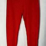 New Mix  Candy Red Scrunch Leggings Size S/M‎ Photo 0