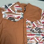 Vintage Saddlebrooke Western Wear Brown Buffalo Cactus Button Up T Photo 2